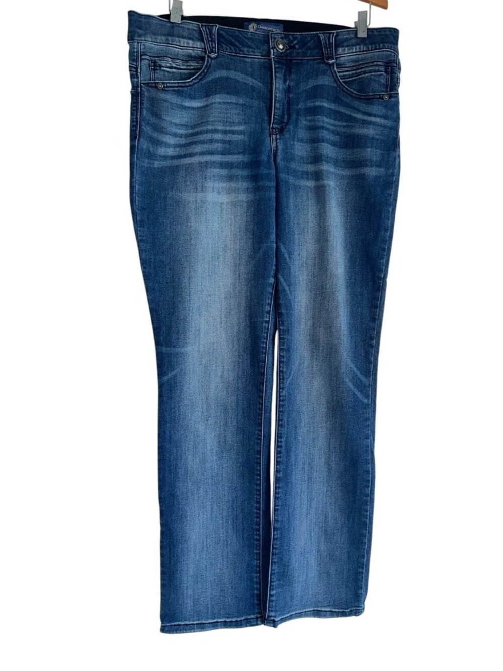 Democracy "Ab"solution Jeans Women Size 14 Blue Wash Straight Leg Mid Rise